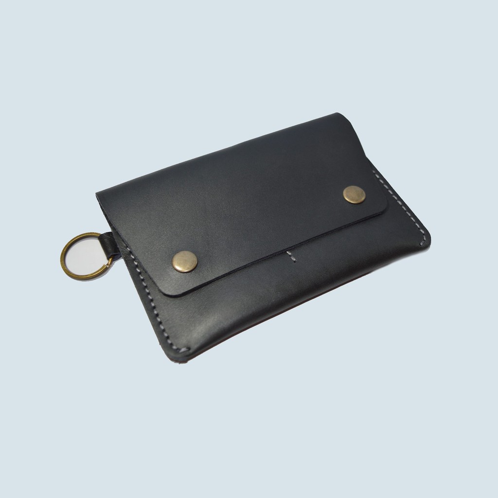 dompet passport - passport cover model gantung kulit sapi asli hitam