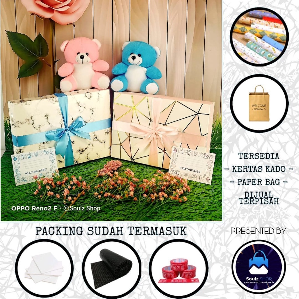 SOUL [Baby 02 ] Hamper Bayi Kado Lahiran Newborn Paket Set Lengkap  Cute Gift Parcel Real Pict Hampers baby boy and girl Parcel Bayi Laki-laki Perempuan