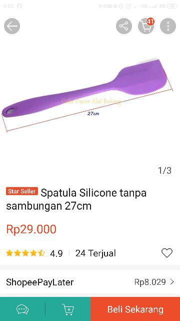 Spatula Silicone Tanpa Sambungan 27cm