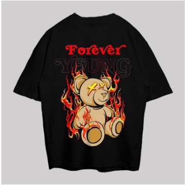 Kaos Forever Teddy Bear T-shirt / Baju Oversize / Atasan Wanita Pria Casual