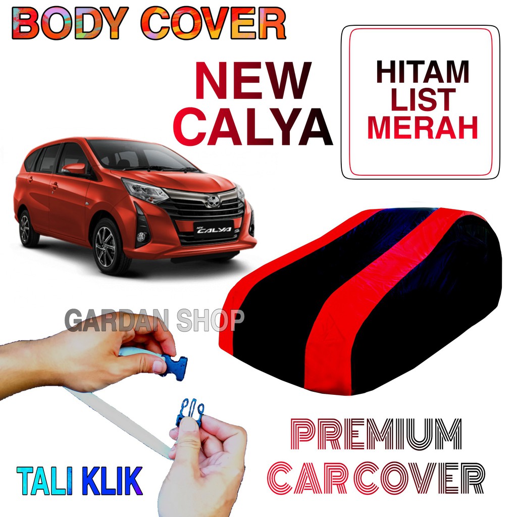 Sarung Mobil NEW CALY List MERAH Body Cover Penutup New Calya PREMIUM Red