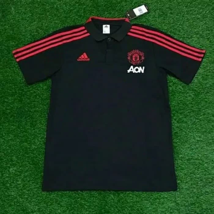 TERMUURAAH, POLO SHIRT MANCHESTER_UNITED MU BLACK OFFICIAL 2018-2019 GRADE ORI .