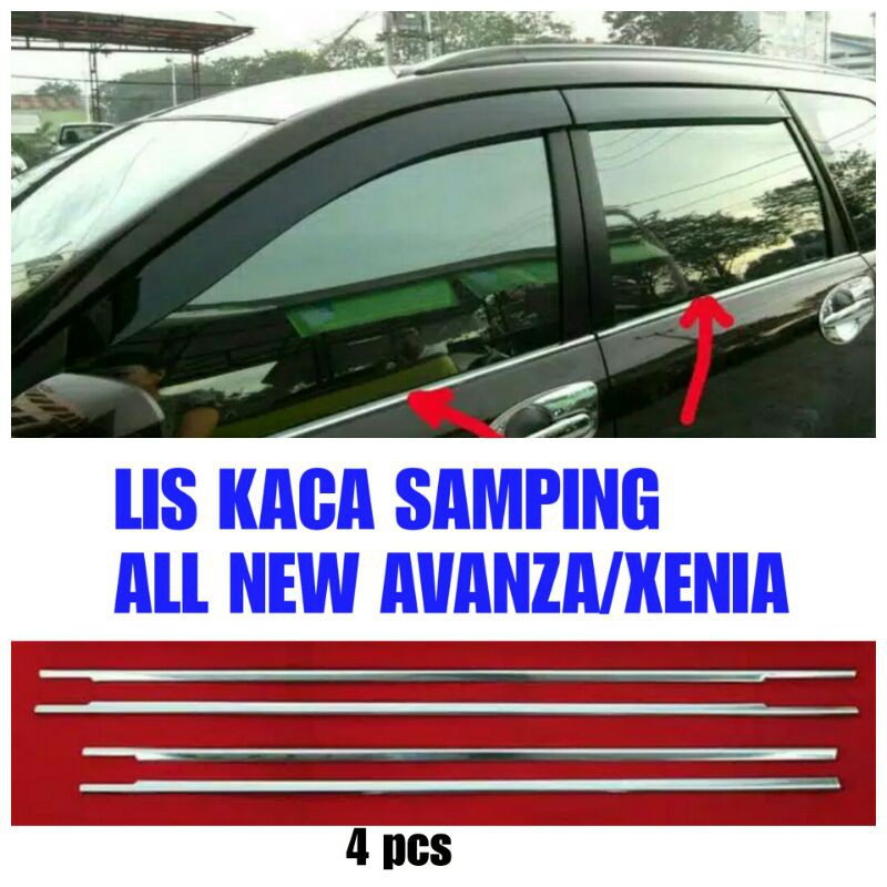 Lis Kaca Samping Chrome All New Avanza-Xenia-Veloz 4pcs