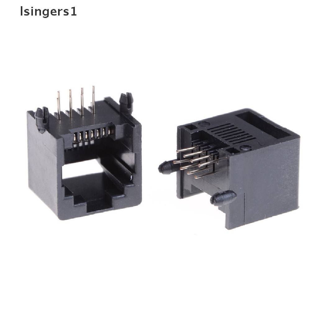 (lsingers1) 10pcs Jack Konektor PCB Modular Jaringan RJ11 RJ45 8P8C