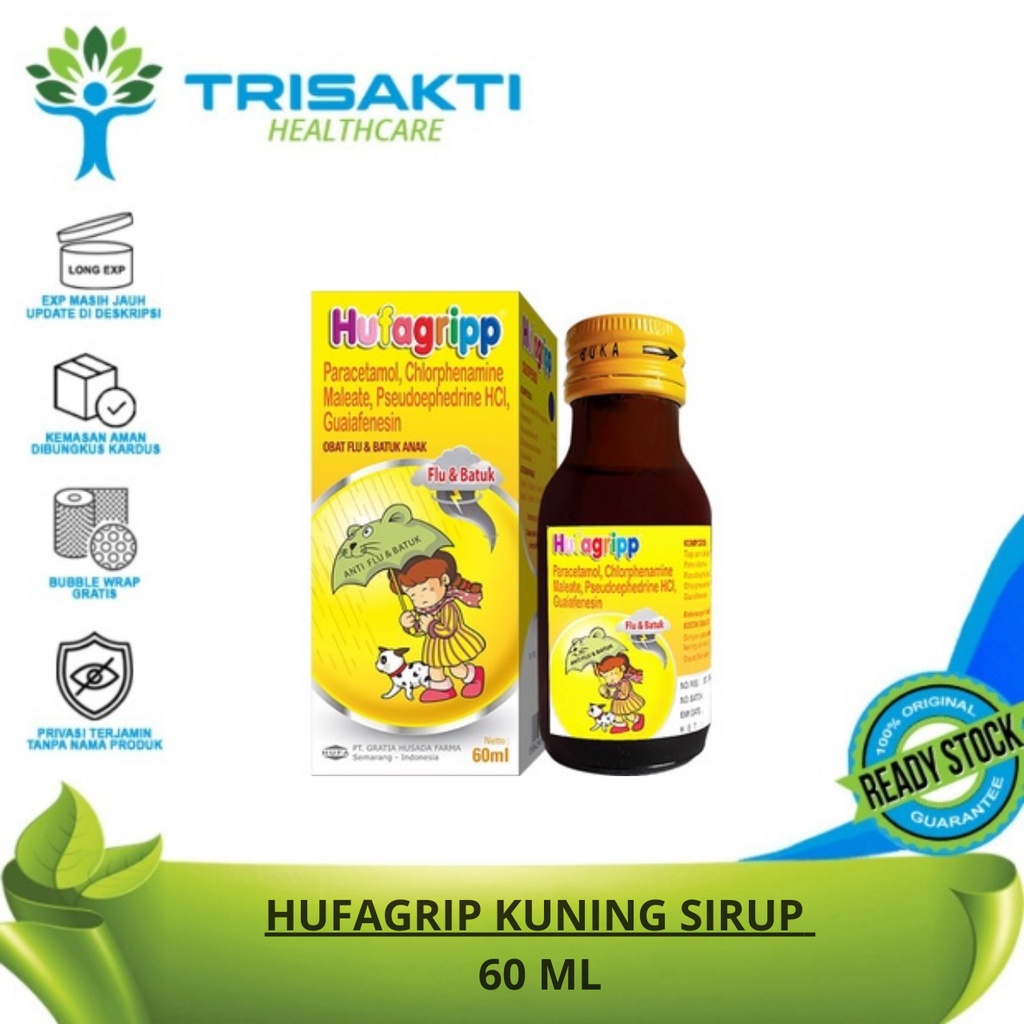 Jual Hufagrip Kuning Sirup 60 ml Obat Flu Anak Shopee Indonesia