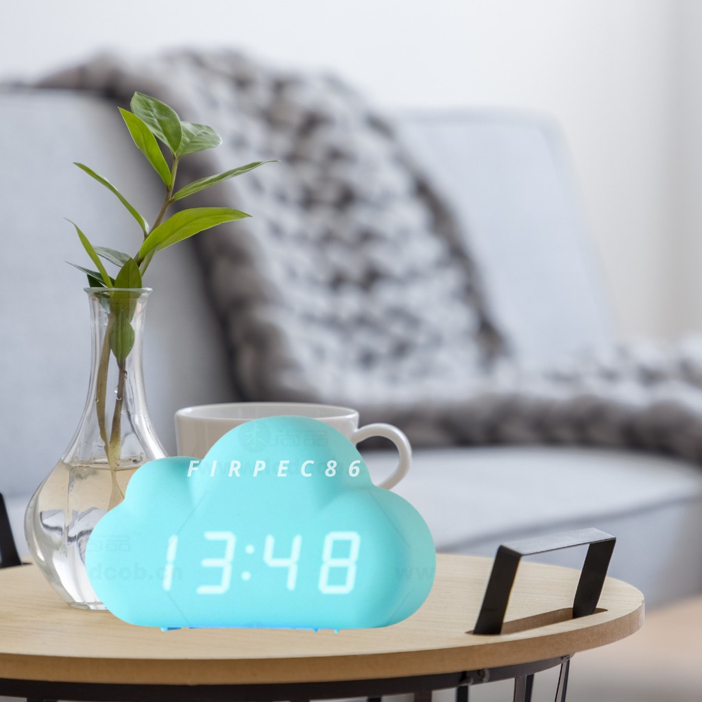 Jam Meja Digital / Jam Weker Pintar / Digital Smart Alarm Clock Awan Cloud Viral