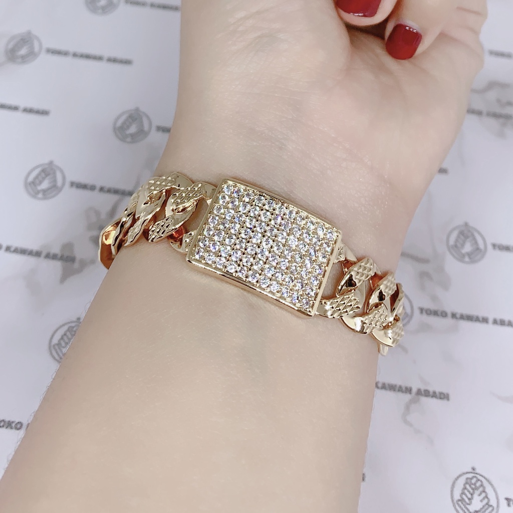 Xuping Gold Gelang Tangan Wanita Dewasa Model Rantai 24K *63