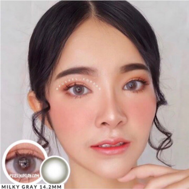 Milky brown gray &amp; black softlens korea natural