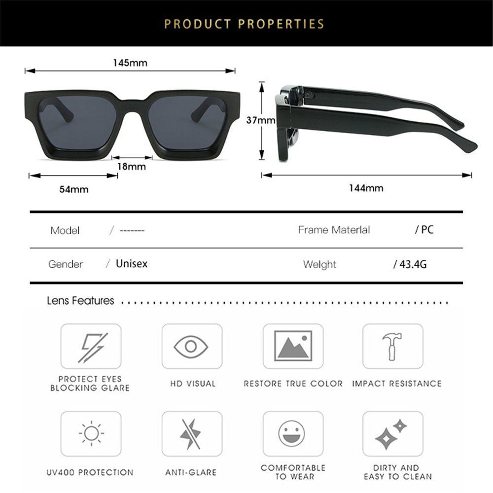 Wonder Retro Kacamata Hitam Trendy Punk Tebal Eyewear Ladies Shades