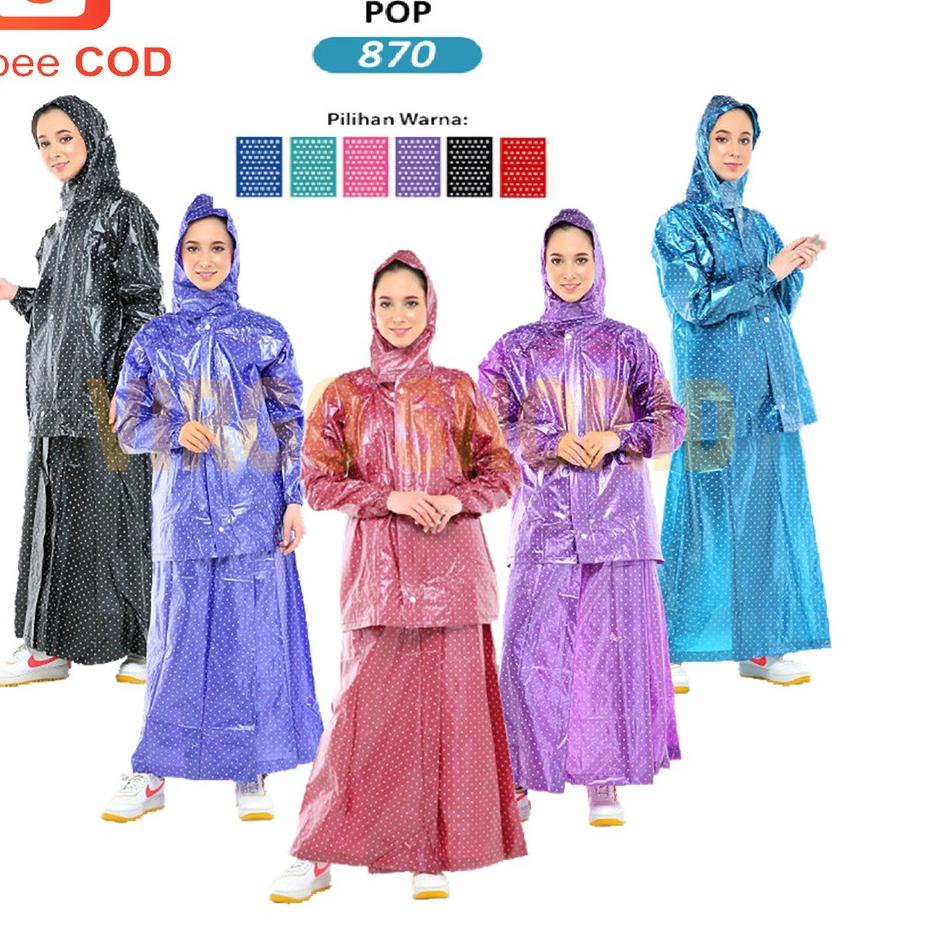 ア Jas Hujan Rok Polkadot Plevia 870 allsize  original / Jas Hujan / Mantel Hujan / Jas Hujan Rok / J