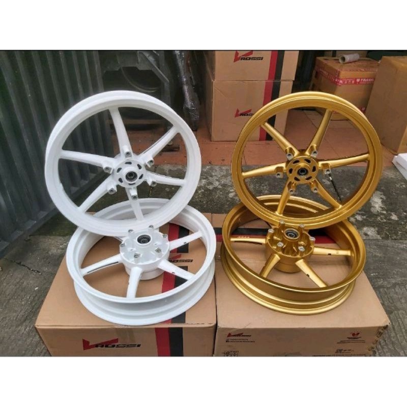 paket velg rossi sanca ninja 150 rr berikut ban pirelli corsa 2 100/80 110/70 17