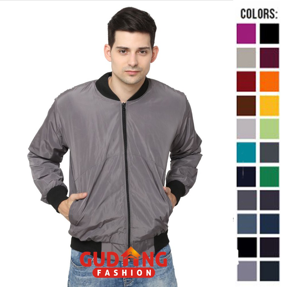 Jaket Parasut Outdoor Pria Kerah Baseball Banyak Pilihan Warna - JAK (COMB)