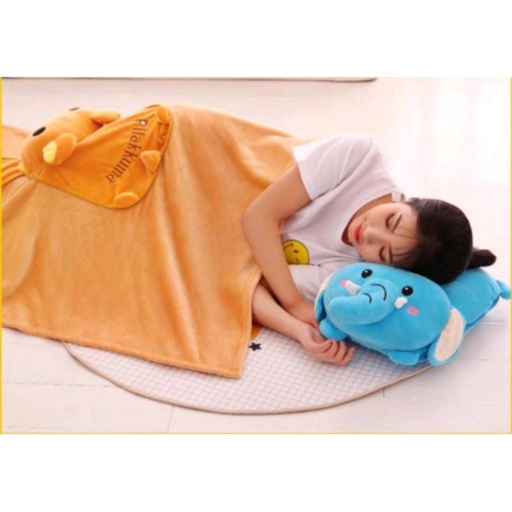 Balmut Bantal Selimut Karakter Anak Boneka Karakter 2 in 1 Import