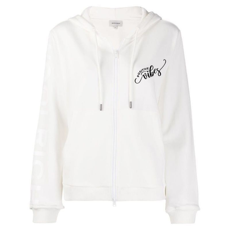 Jaket Hoodie Wanita Atasan POSITIVE VIBES Bahan Babyterry-5