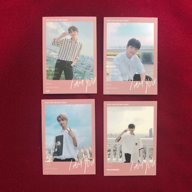 stray kids - i am you pink border photocard pc [jeongin / i.n, woojin, han jisung, seungmin]