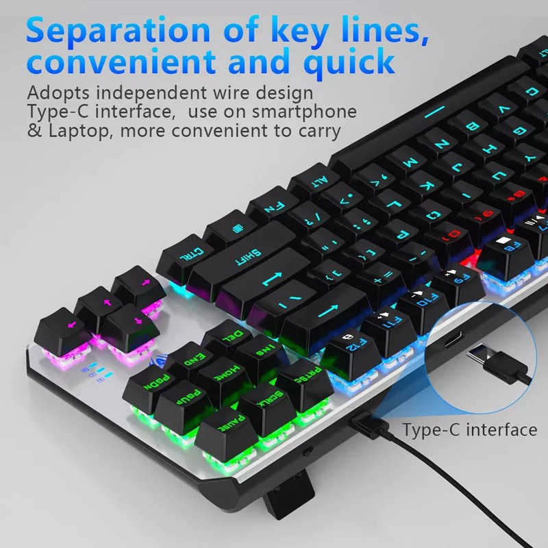 Keyboard Gaming Mechanical AULA F2067 TKL K-RGD Blue Switch New LED F-2067