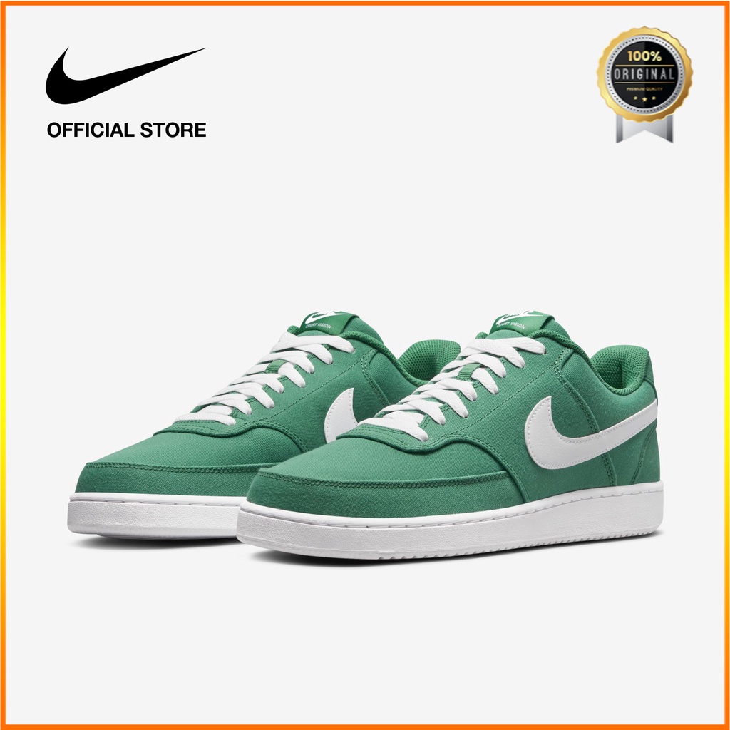 ORIGINAL Nike Sepatu Pria Court Vision Low Canvas - Hijau  [DB7779-300]