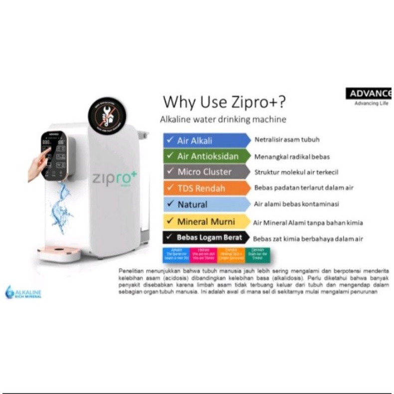 ZIPRO + FILTER AIR MINUM  REVERSE OSMOSIS +ALKALINE