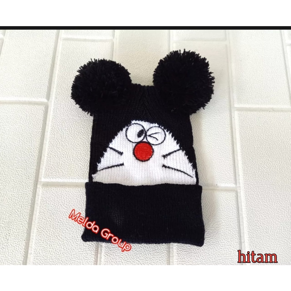 Pom-pom Beanie Hat (1-5 Tahun) | Katun Rajut