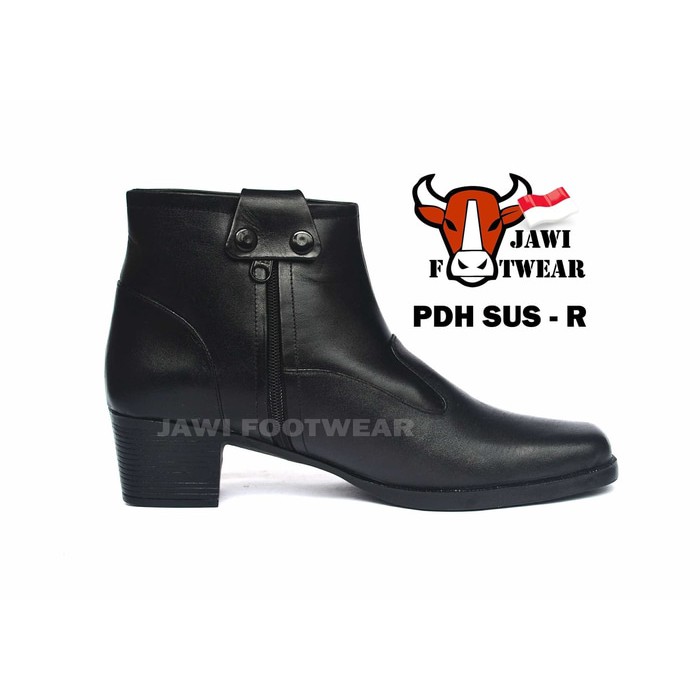 SEPATU PDH SUS | BOOT | KERJA WANITA | RESLETING | KULIT ASLI