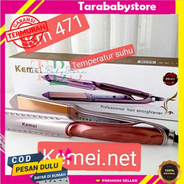 Catokan Rambut Kemei KM 471 Catok Plat Gold temperatur suhu ionic ORIGINAL TERMURAH