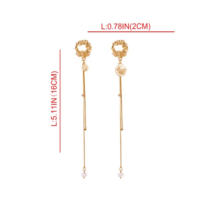 LRC Anting Tusuk Fashion Gold Alloy Portrait Earrings F72474