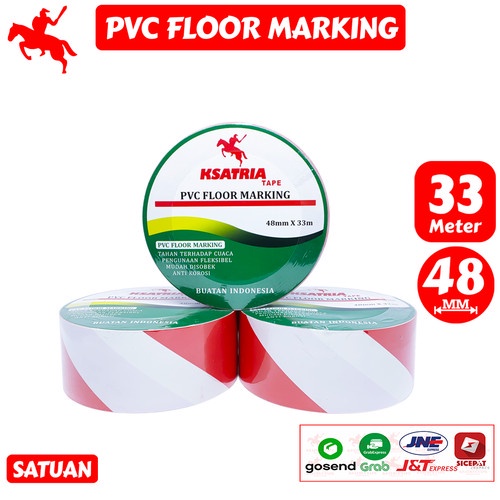 

Pvc Floor Marking / Police Line Dua Warna KSATRIA Tape 33 Meter