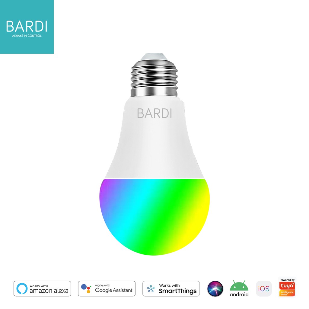 bardi smart led light bulb rgbww 9w wi fi wireless iot home automation
