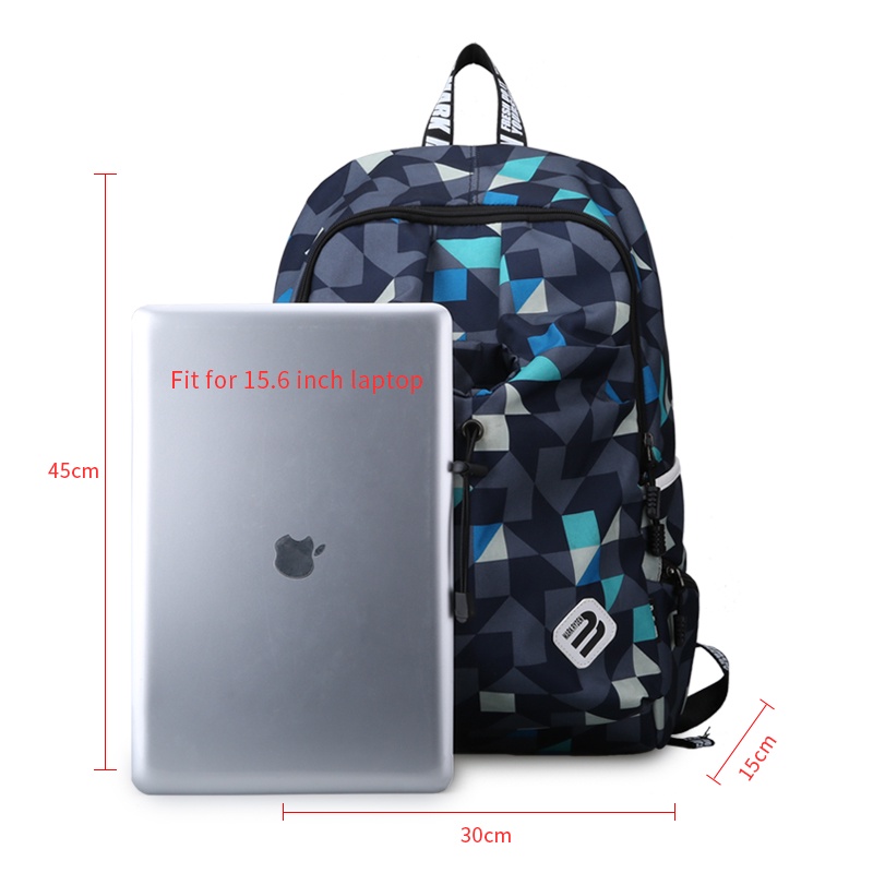 Mark Ryden Tas Ransel Laptop dengan USB Charger Port - MR-WH6008CD - Dark Blue