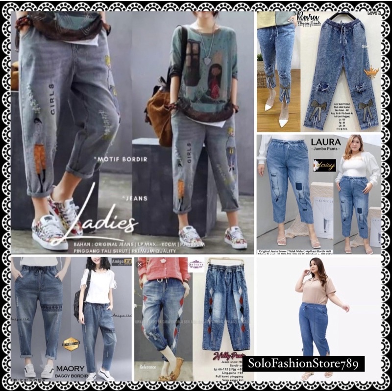 LADIES JEANS / CELANA JEANS WANITA BORDIR TERBARU / BEST SELLER