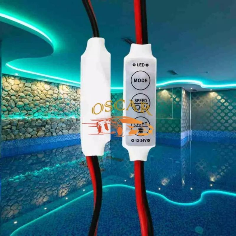 Modul Led Mini Dimmer Controller Kedip Strobo 6 Mode 6 Speed 12-24V 6A Mini Single Color LED Control