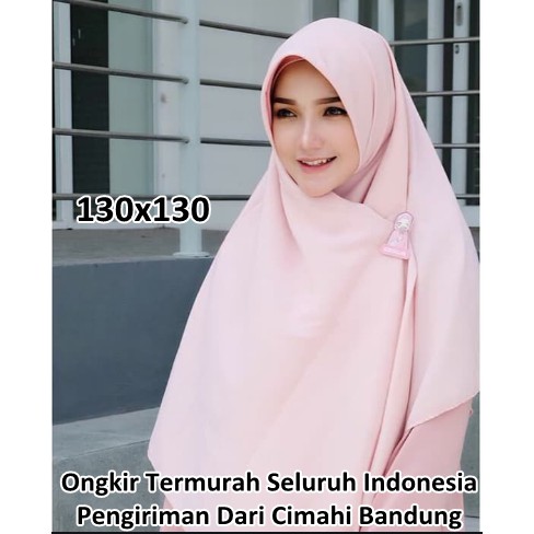 TERMURAH Jilbab Segi Empat Wolfis 130 x 130 Syari / Jilbab Segi4 130 Jumbo