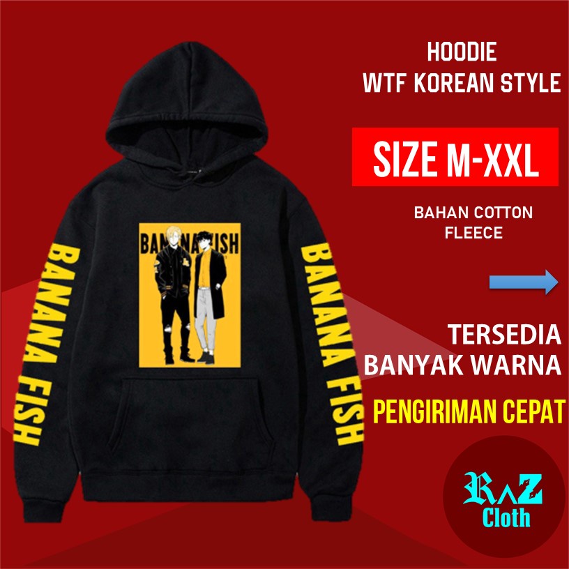 Hoodie Anime Jepang Banana Fish Japanese Style Wibu Jaket Keren Pria