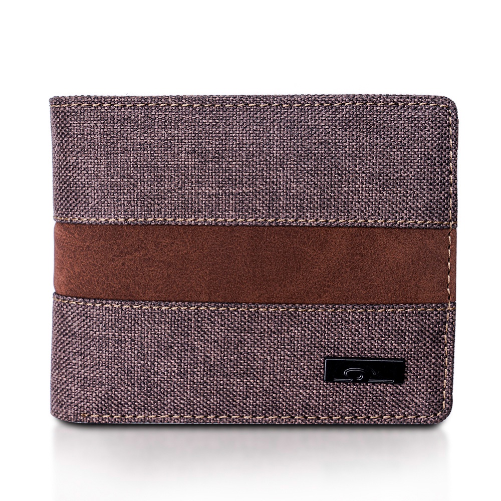 JFR Fashion Dompet Pria Bahan Kulit Canvas JP42 Carnaby Series-BROWN