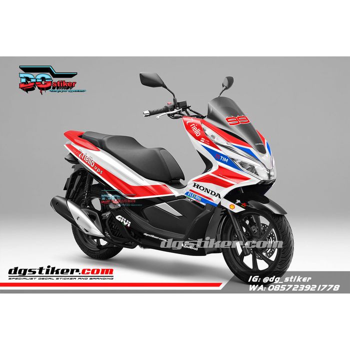 Decal Sticker Pcx Lokal Putih Ducati Desmosedici DG Stiker