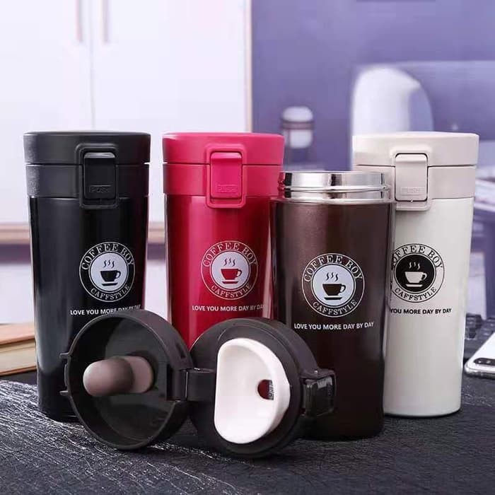 Trend-TERMOS KOPI MUG COFFEE TAHAN AIR PANAS &amp; ES VACUUM COFFEE CUP STAINLESS STEEL 380 ML