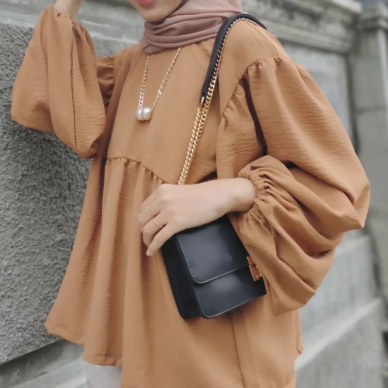 ALUVA.CLOTHES - Yura Blouse | Blouse Wanita | Puffy Blouse-2