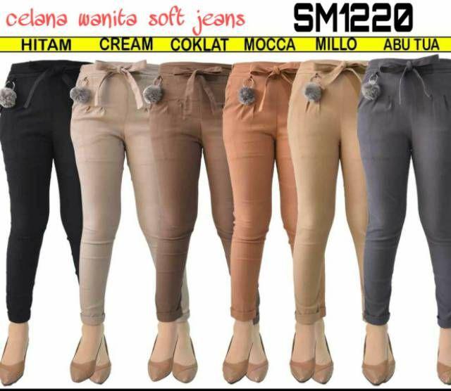  BAGGY  PANTS SM1210 SEMI SOFT JEANS  Celana  Panjang wanita  