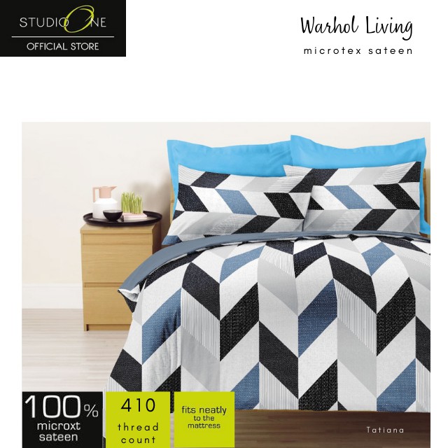 Set Sprei STUDIO ONE Warhol Living MicroXT Design Tatiana (Sprei, Sarung Guling+Bantal)