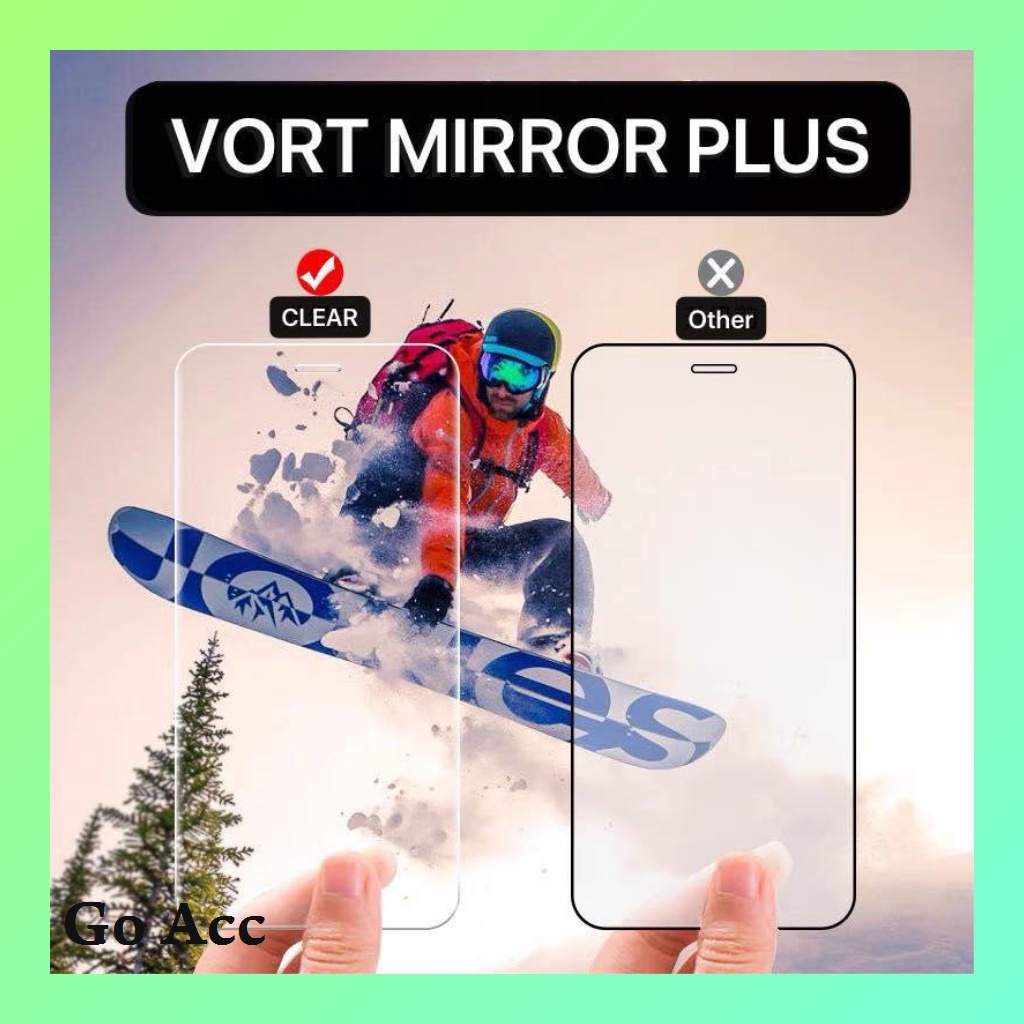 VORT MIRROR PLUS Tempered Glass KACA Iphone 6 6s 6g 7 8 6s+ 6+ 7+ 8+ X Xs Xr Max 11 12 Mini Pro