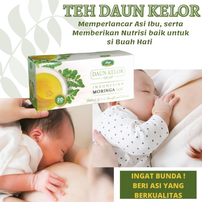 Teh daun kelor moringga aleya teh herbal obat herbal suplemen tubuh pelancar ASI booster aleya