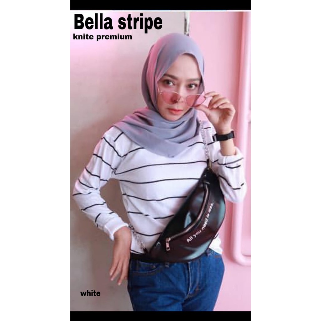 [Bella stripe RO] sweater wanita rajut Varian warna