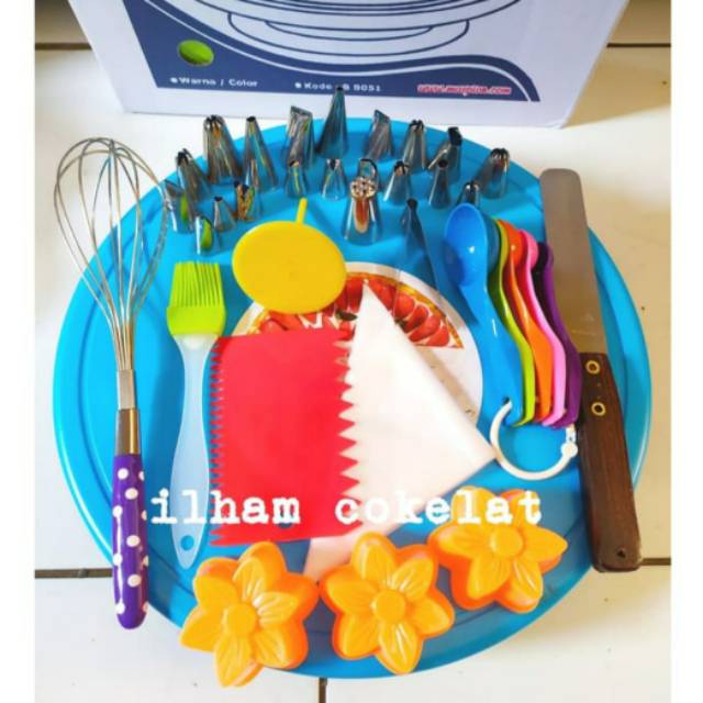 paket dekorasi cake/kue /paket dekor lengkap scraper gerigi