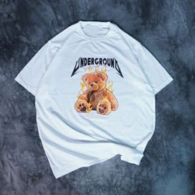 GSC - Baju OVERSIZE BAD HABBITS FONT / Kaos Oversize Terbaru-UNDERGROUND putih