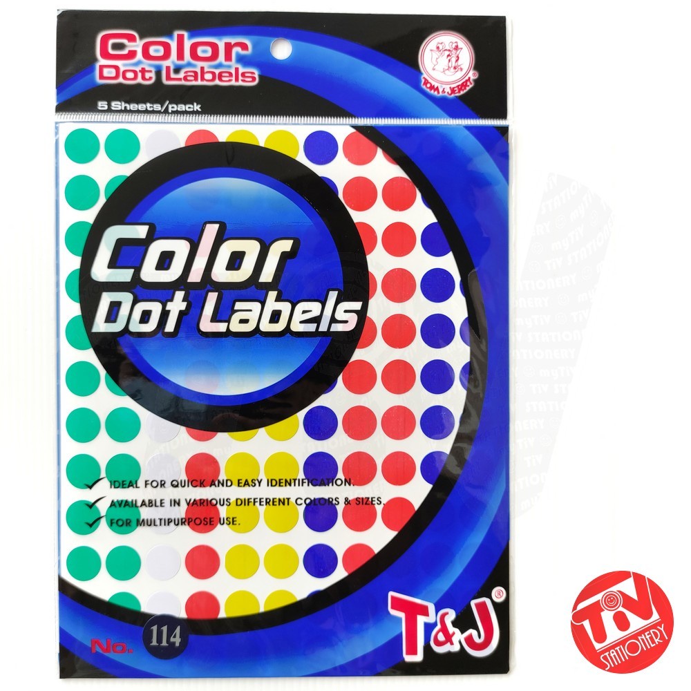 

Label Bulat Tom & Jerry Color Dot Warna-Warni (1 pack = 5 lembar)