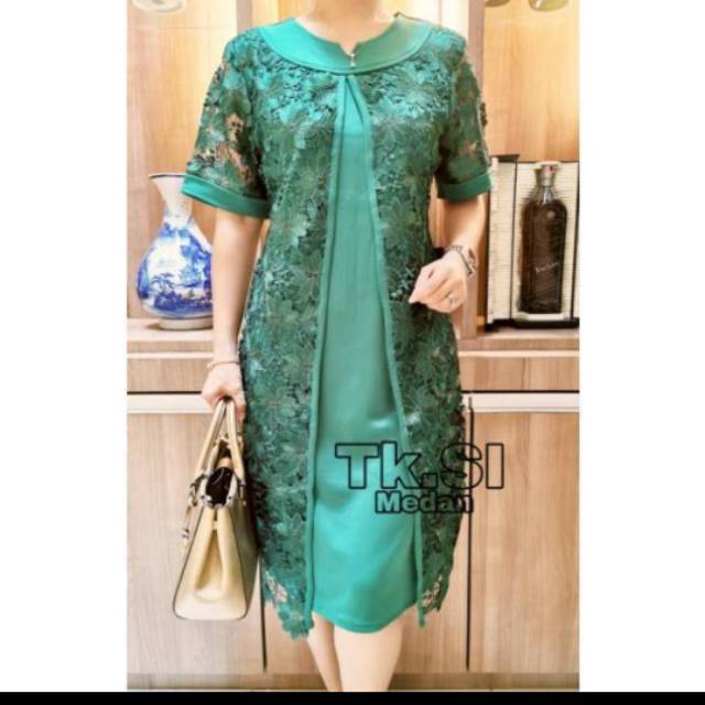 DRESS BUKA TUTUP ROMPI BROKAT SCUBA