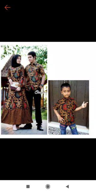 [bisa Cod] Batik Rifa Cfbr034 Baju Batik Couple Family Gamis & Kemeja Lengan Pendek Katun Halus