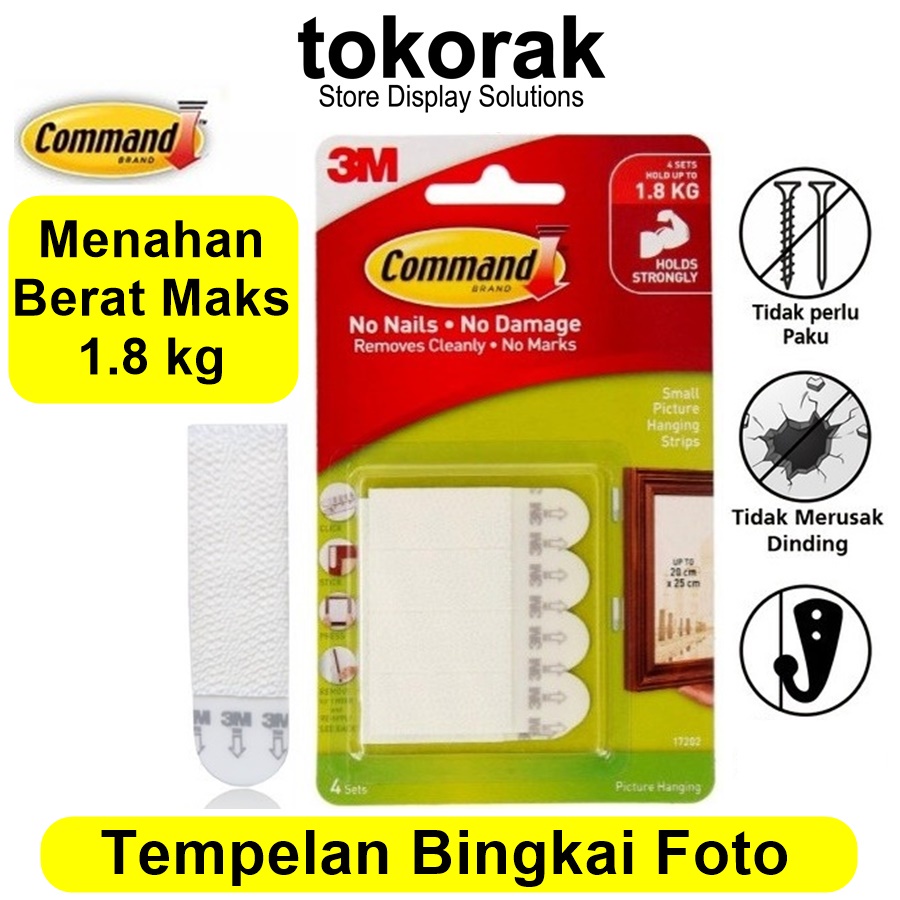 3M COMMAND PEREKAT FOTO 17205 - SMALL PICTURE HANGING STRIPS