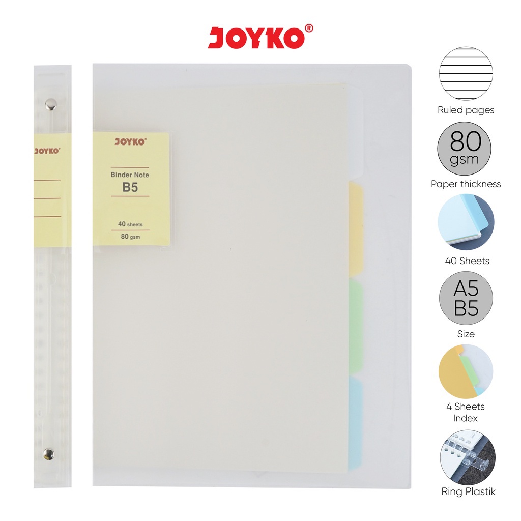 Jual Binder A5 20 Lubang &B5 26 Lubang Transparent Joyko B5-TP-P144 ...