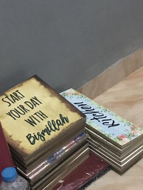 Hiasan Dinding Gantungan Pintu Bahan Mdf 10x30 / Walldecor Poster Kayu Dekorasi Rumah Quotes Unik